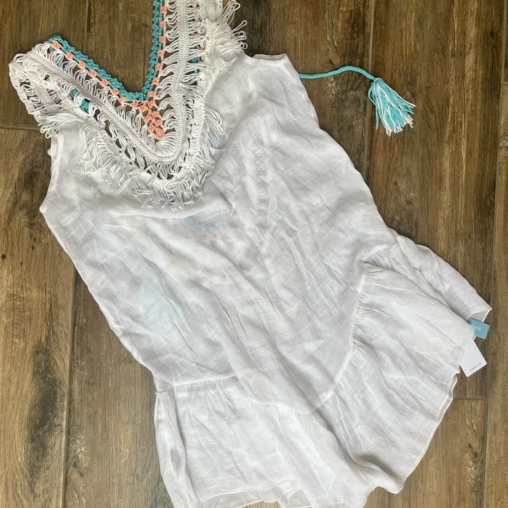 Cupshe White Textured Swim coverup